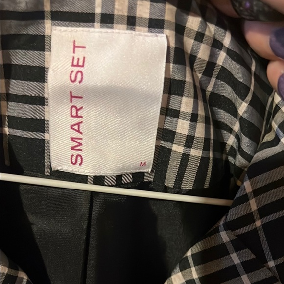 Smart Set Black and White Plaid Jacket - Picture 2 of 3